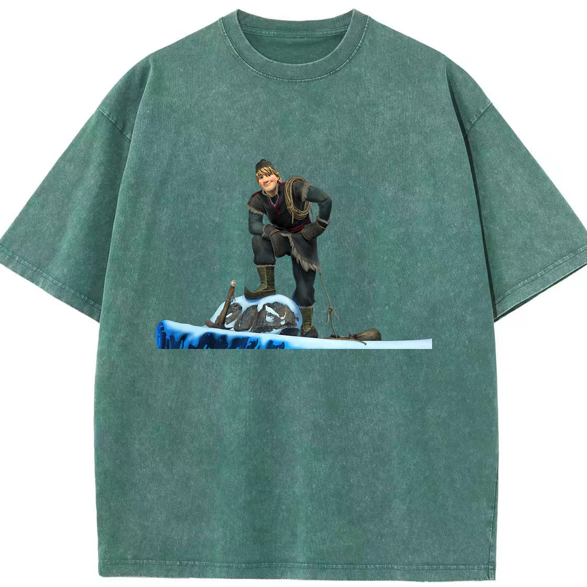 （画像用） アナと雪の女王 アンナ エルサ Frozen Anna Elsa 綿100% ヴィンテージ風 半袖Tシャツ（フロントプリント）